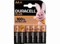 DURACELL PLUS +100% BATTERIA ALKALINA STILO AA MN1500 BLISTER 6PZ