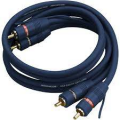 MONACOR CAVO AUDIO STEREO 2 RCA-2 RCA + MASSA  FLESSIBILE 0,8MT BLU