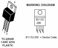 DIODO RADDRIZZATORE BYV32F 200V 12A CATODO COMUNE