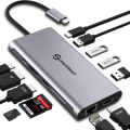 QGeeM DOCK USB TYPE-C 12 IN 1 1XTYPE-C 2X SD CARD 1X RJ45 GIGABIT 1X PD 4X USB 2X HDMI + DISPLAYPORT