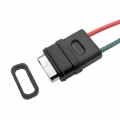 CONNETTORE USB TYPE-C FEMMINA CON CAVETTI ROSSO/NERO