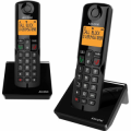 ALCATEL CORDLESS DUO S280 DUO NERO VIVAVOCE RUBRICA 50 NUMERI BLOCCO CHIAMATE