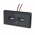 DOPPIA PRESA USB 3.0 AD INCASSO DA PANNELLO 12V/24V OUT 5V 3,1A