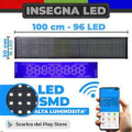 INSEGNA LUMINOSA SCORREVOLE A LED 100x20 BLU WIFI DA INTERNO IP64