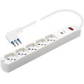 MULTIPRESA 5 POSTI TRIVALENTI+ USB+USB TYPE-C 3,4A PROT.SOVRACCARICHI SPINA 10A 90°