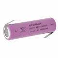 BATTERIA RICARICABILE  LITIO Li-ion 18650 3,6V 2900mAh CON LAMELLE