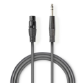 CAVO AUDIO XLR FEMMINA JACK 6,35mm MASCHIO STEREO 1,5MT BILANCIATO