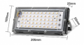 FARO LED 50W IP65 RETTANGOLARE 220VAC