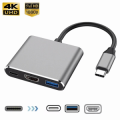 HUB USB TYPE-C 3IN1 A HDMI USB TYPE-C USB TYPE-A 3.0