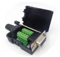 CONNETTORE DB D-SUB FEMMINA 9 PIN CON CALOTTA E MONTAGGIO A VITE