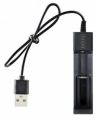 CARICABATTERIE USB 1 SLOT 18650 18500 18350 16340 14500 26650 TORCIA LITIO 3,7V