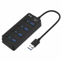 HUB USB 3.0 4 PORTE FINO 5GBSec CON INTERRUTTORI PER OGNI PRESA