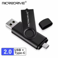 PENDRIVE CHIAVETTA OTG 8GB USB-A 2.0 + TYPE-C IN METALLO NERA