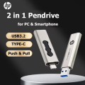 PENDRIVE CHIAVETTA DUAL USB TYPE-C USB-A 3.2 256GB HP