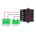 MODULO CONVERTITORE STEP DOWN DA 12-24VDC A 5VDC 3A 15W