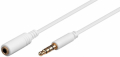 PROLUNGA AUDIO JACK 4POLI DA 3,5 MM, DORATO, 1 MT, BIANCO