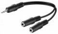 CAVO AUDIO ADATTATORE JACK 3,5 MM, 0.2 M, NERO, SPINA 3,5 MM (3-PIN, STEREO) > 2 PRESE 3,5 MM (3-PIN, MONO)