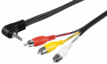 CAVO AUDIO-VIDEO SPINA JACK 3.5 MM/RCA, 1.5 M,SPINA 3,5 MM (4-PIN, STEREO) 90 ° > 3 SPINA RCA