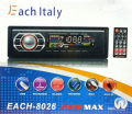 AUTORADIO EACH 8026 MAX SD/MMC CARD, USB MEDIA, MP3 PLAYER