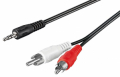 CAVO AUDIO JACK 3,5MM/RCA, 15MT, NERO  2 SPINA RC