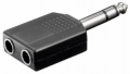 ADATTATORE SPINA 6,35MM STEREO - 2 PRESE 6,35MM STEREO