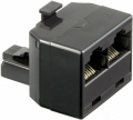 ADATTATORE T, NERO SPINA RJ45 (8P8C) > 2 PRESE RJ45 (8P8C)